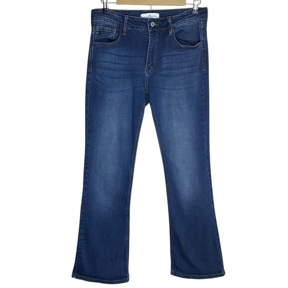 KanCan Jeans Womens 31 Bootcut High Rise Blue Stretch Denim Dark Wash Western - Picture 1 of 11